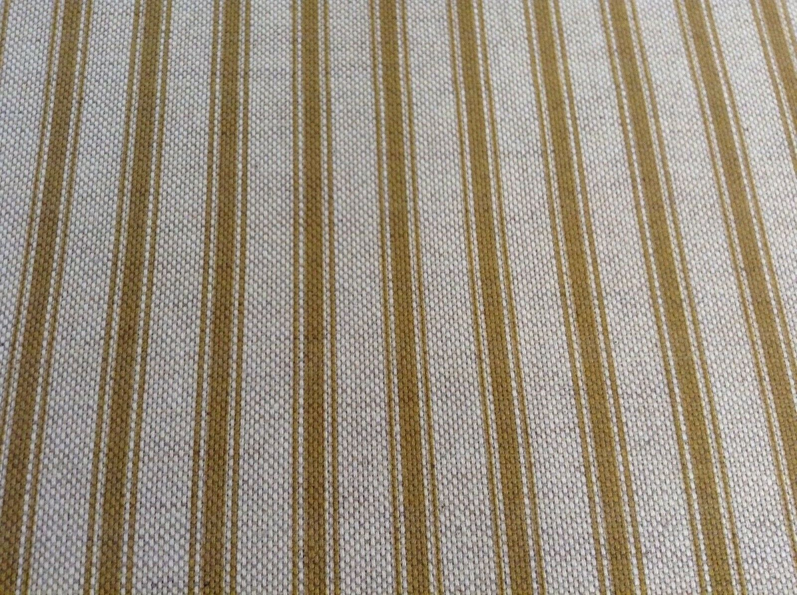 Linen Ticking Stripe YELLOW - Frank Thomas Interiors